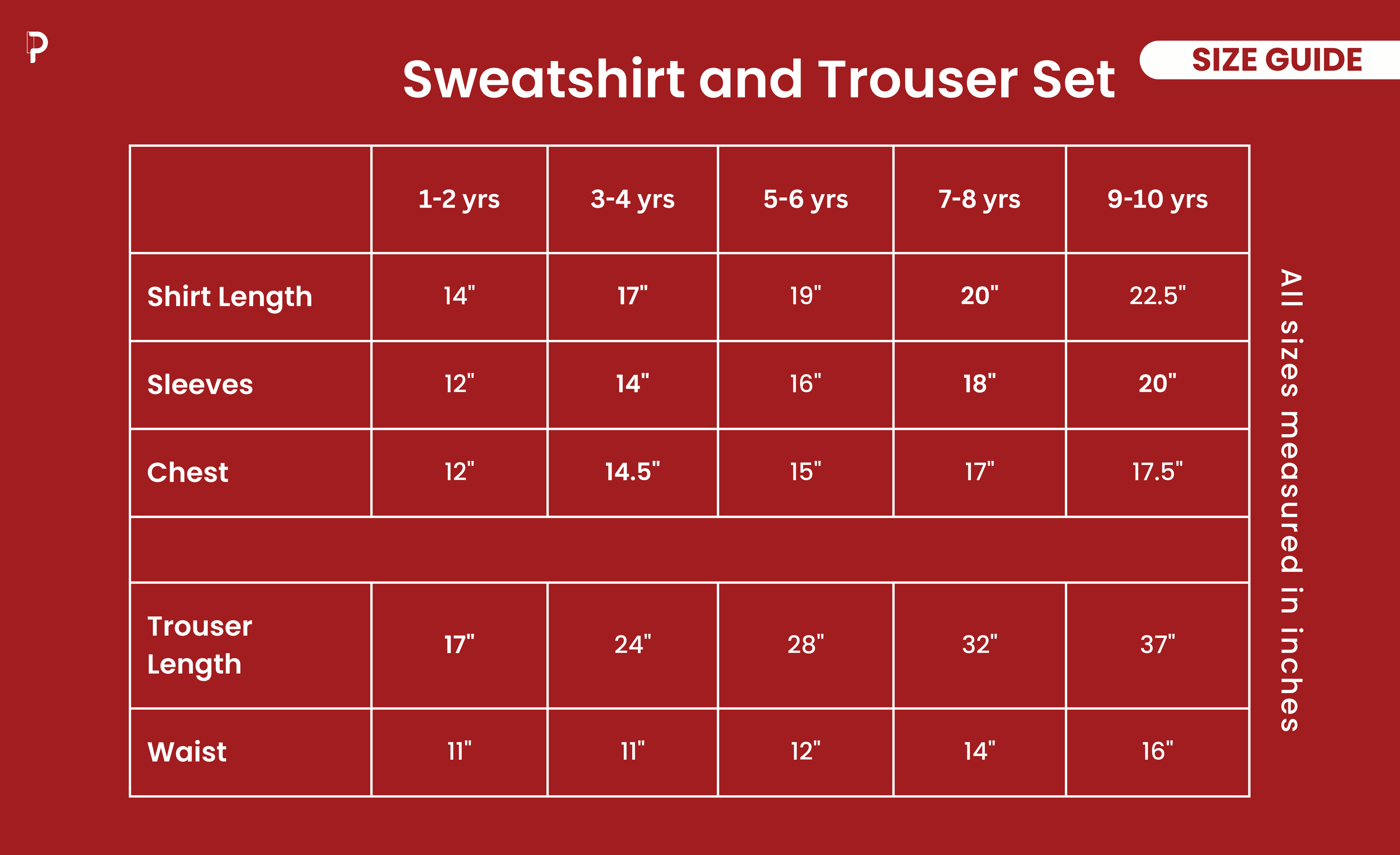 Stephen & Sons. Pants Size Chart