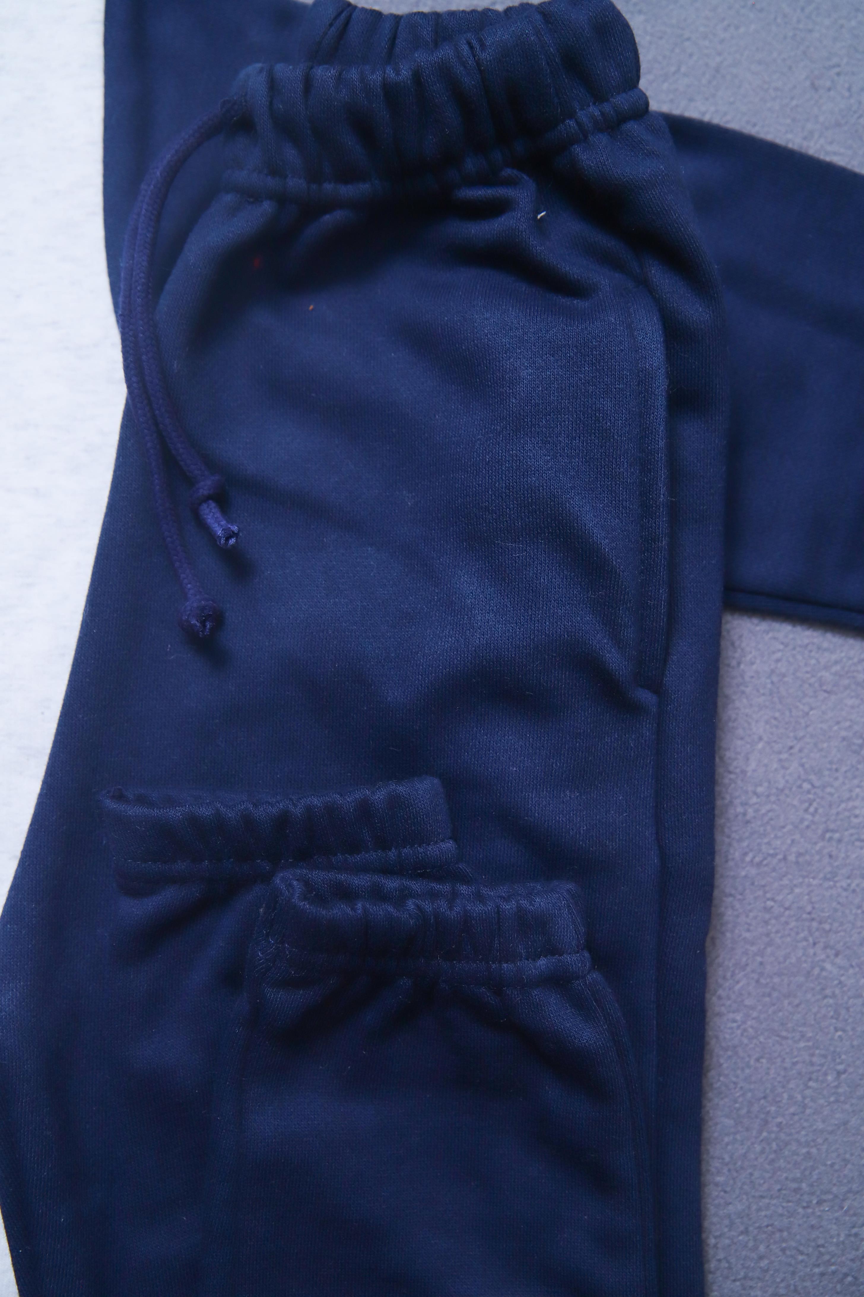 Oatmeal-Blue Sweatshirt & Trouser Set