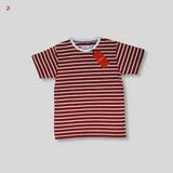 Maroon Striped Tee - Boys